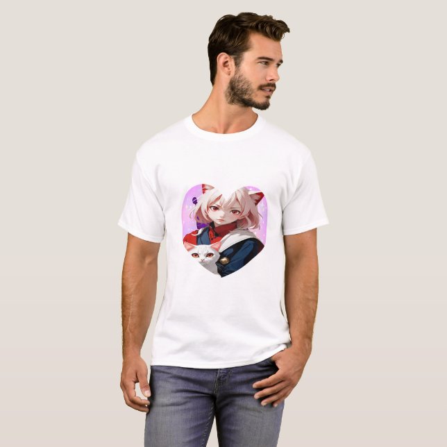  Anime Soul & Feline Eyes T Shirt (Hel framsida)