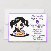 Anime-spelflicka födelsedagspizzaparty