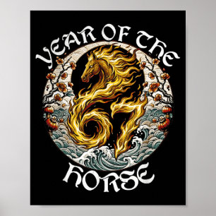 Anime Srit Eldhäst 2026-7 Mythiskt Zodiak Nyår Poster