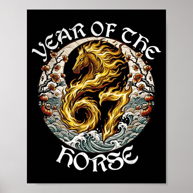 Anime Srit Eldhäst 2026-7 Mythiskt Zodiak Nyår Poster (Framsidan)