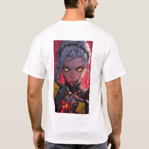 Anime Stil Concept Art on Red Background T-Shirt