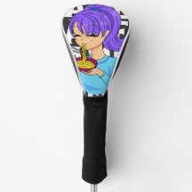 Anime stil flicka som äter Noodles