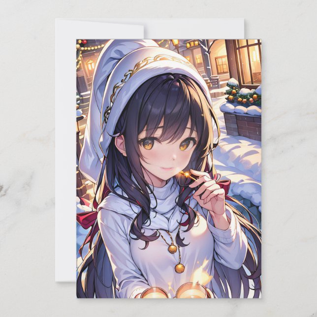 Anime Stil-julkort Julkort (Framsida)
