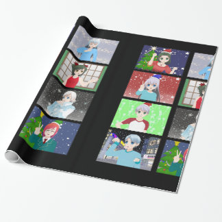 Anime stil julomslag pappert presentpapper