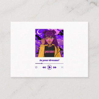 anime stil med en coola kvinna visitkort