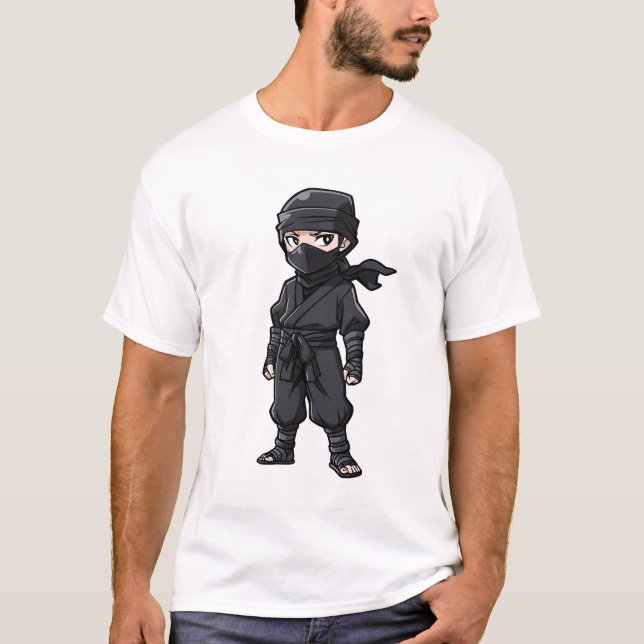 Anime Stil Ninja Warrior Boys Födelsedagsfest T Shirt (Framsida)