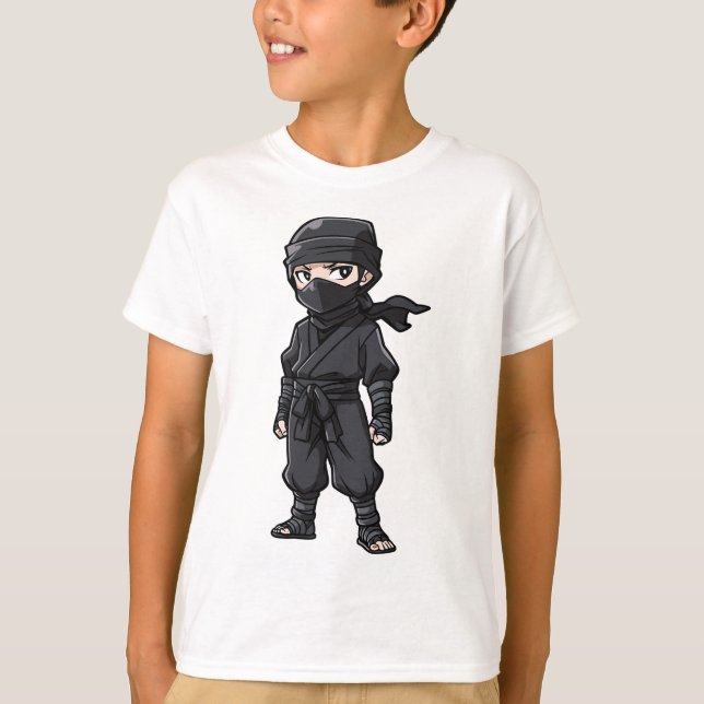 Anime Stil Ninja Warrior Boys Födelsedagsfest T Shirt (Framsida)