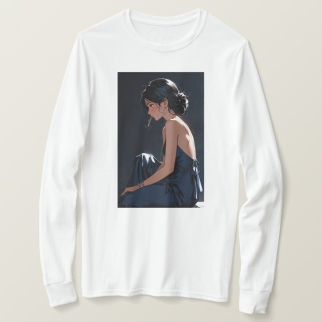 Anime Stil Porträtt T Shirt (Design framsida)