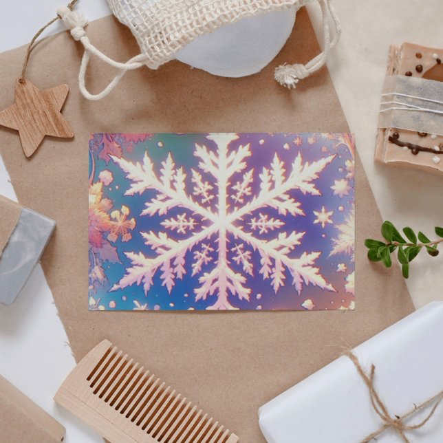 Anime Stil Snowflake Art Elegant Winter Vykort (Skapare uppladdad)