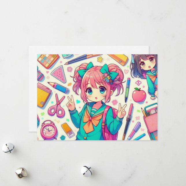 anime student julkort (Fram/Back In Situ)