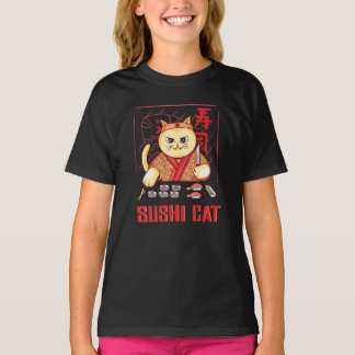 Anime Sushi Cat Japanese Sushi Chef Anime Graphic  T Shirt