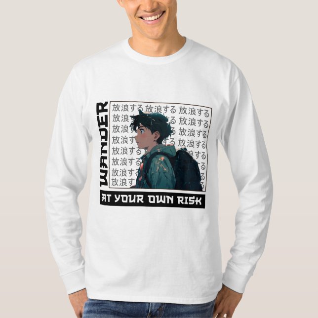 Anime T-Shirt | Anime Småbarn | vandrande animerin (Framsida)