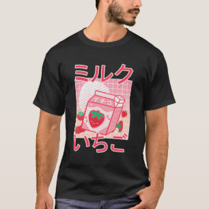 Anime T-Shirt Kawaii Anime Japansk jordgubbsmil