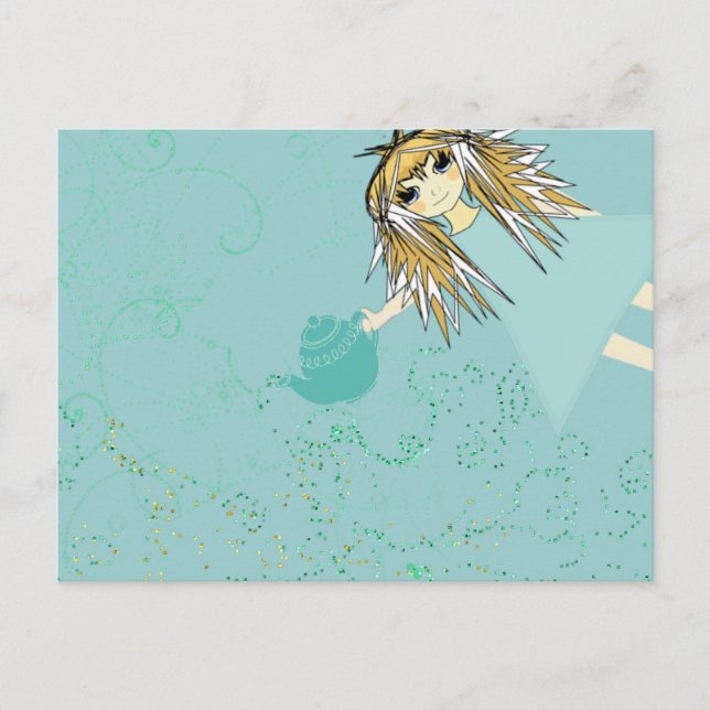 Anime Tea Party Inbjudan Vykort (Framsida)