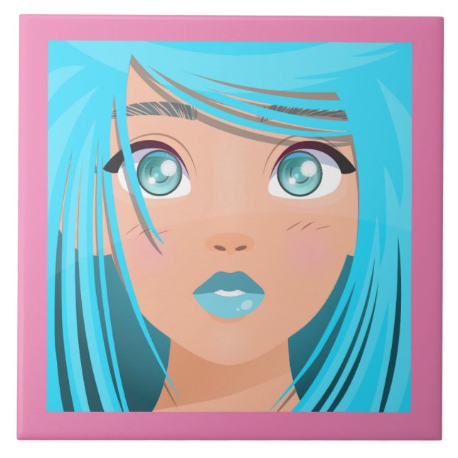 ANIME TECKNAD GIRL KAKELPLATTA (Framsidan)