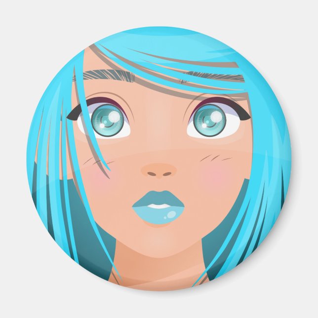 ANIME TECKNAD GIRL MAGNET (Framsidan)