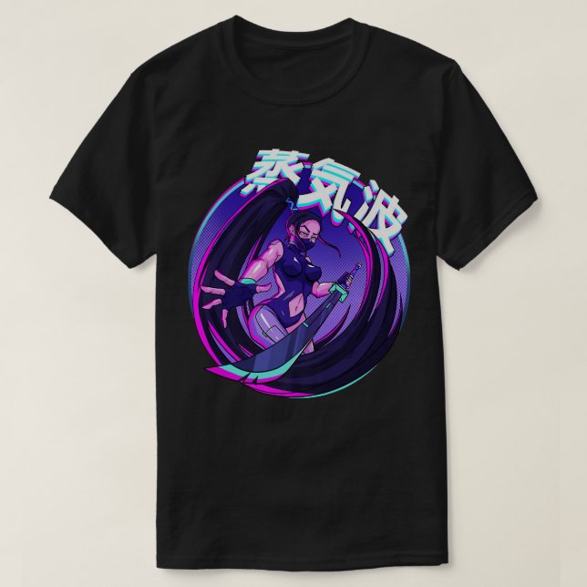 Anime Tecknad Girl Premium  T Shirt (Design framsida)