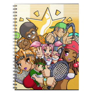 Anime Tennis Characters Anteckningsbok Med Spiral