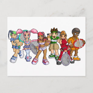 Anime Tennis Characters Vykort