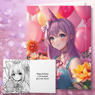 Anime ThLED Birthday Girl Large Kort