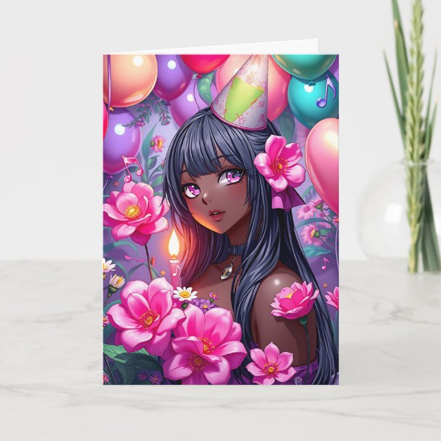 Anime ThLED Birthday Girl of Färg Kort (Framsida)