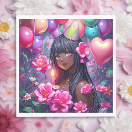 Anime ThLED Birthday Girl of Färg Pappersservett