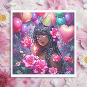 Anime ThLED Birthday Girl of Färg Pappersservett
