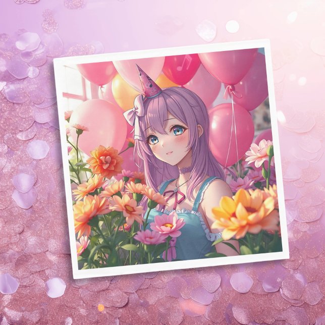 Anime ThLED Birthday Girl Pappersservett (Skapare uppladdad)