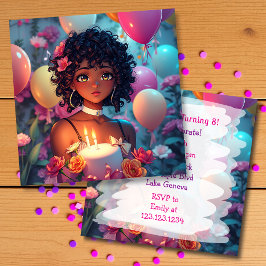 Anime ThLED Birthday Girl Personlig Inbjudningar