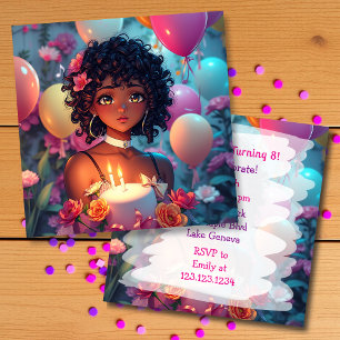 Anime ThLED Birthday Girl Personlig Inbjudningar