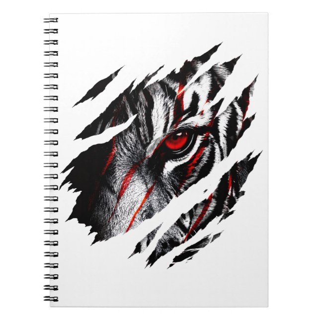 Anime Tiger Eyes Genom Scratch Anteckningsbok (Framsidan)