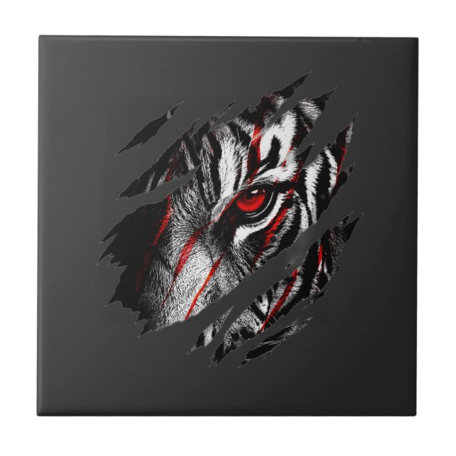 Anime Tiger Eyes Genom Scratch Kakelplatta (Framsidan)