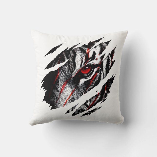 Anime Tiger Eyes Genom Scratch Kudde (Baksida)