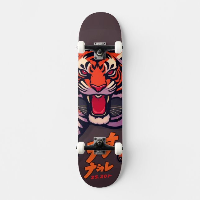 Anime tiger mini skateboard bräda 18,5 cm (Framsida)