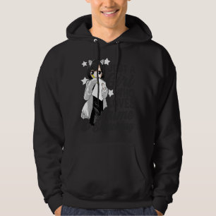Anime Tjej Bara En Tjej Som Älskar Anime och Skiss Hoodie