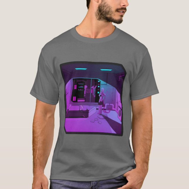 Anime tjej retrowave synthwave outrun estetik g t shirt (Framsida)
