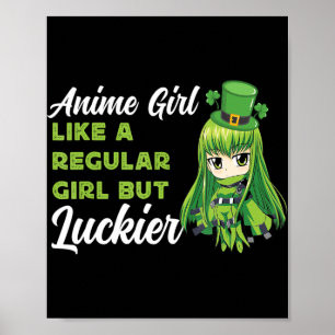Anime tjej som en vanlig tjej men lyckligare St Pa Poster