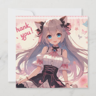 Anime Tjej Tack Kort 