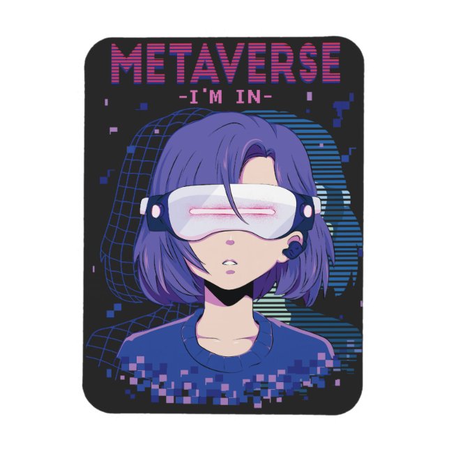 Anime tjej virtuell verklighet glasögon Magnet (Vertikal)