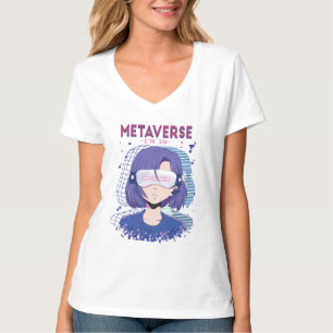 Anime tjej virtuell verklighet glasögon T-Shirt