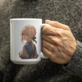 Anime-tjejen undrar om du tänker på henne? kaffemugg