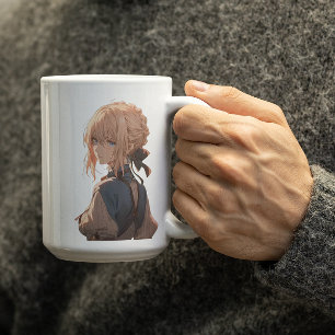 Anime-tjejen undrar om du tänker på henne? kaffemugg