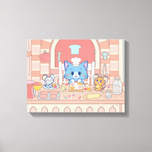 Anime Tom, Jerry och Tuffy Bakery Canvastryck