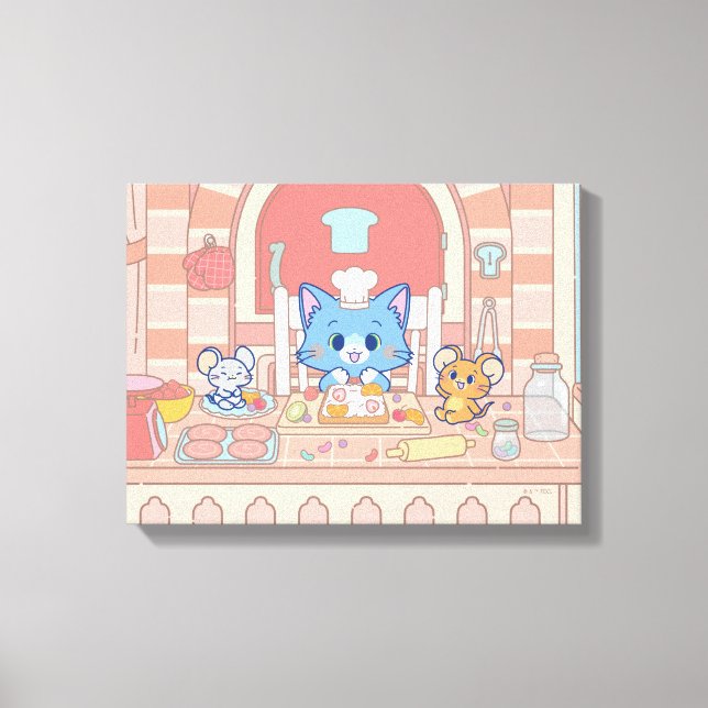Anime Tom, Jerry och Tuffy Bakery Canvastryck (Framsida)