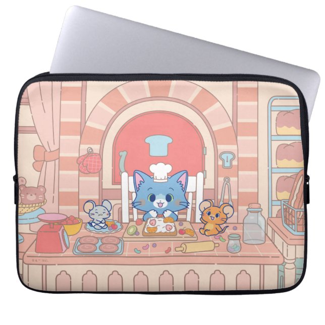 Anime Tom, Jerry och Tuffy Bakery Laptop Fodral (Framsidan)