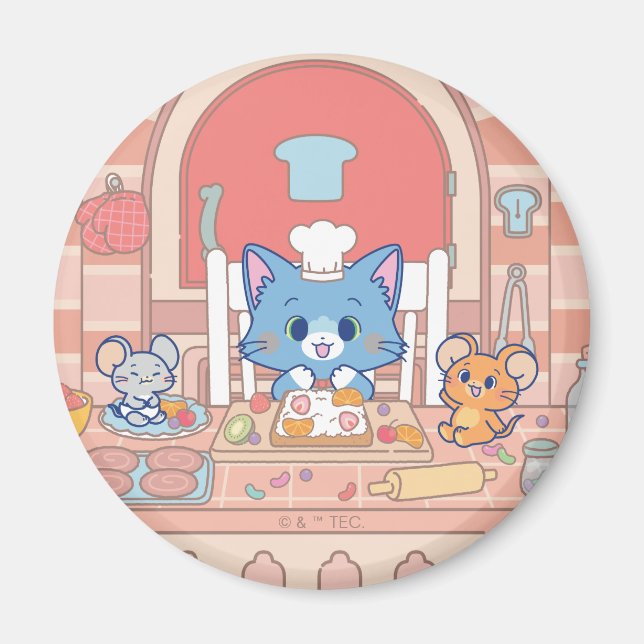 Anime Tom, Jerry och Tuffy Bakery Magnet (Framsidan)