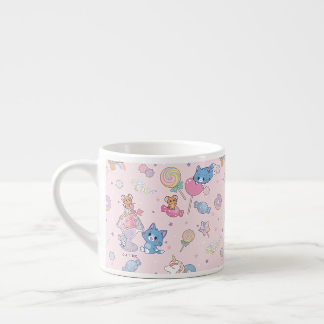 Anime Tom, Jerry och Tuffy Candyland Mönster Espressomugg (Vänster)