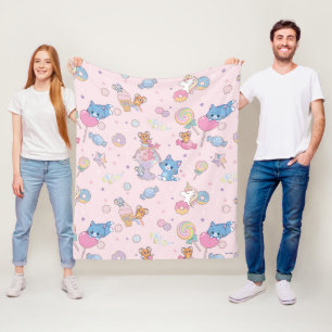 Anime Tom, Jerry och Tuffy Candyland Mönster Fleecefilt