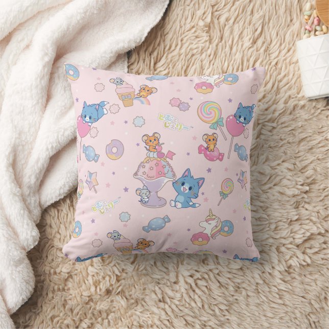Anime Tom, Jerry och Tuffy Candyland Mönster Kudde (Filt)