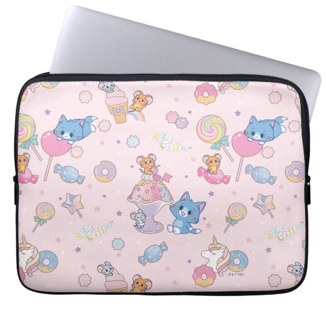 Anime Tom, Jerry och Tuffy Candyland Mönster Laptop Fodral (Framsidan)